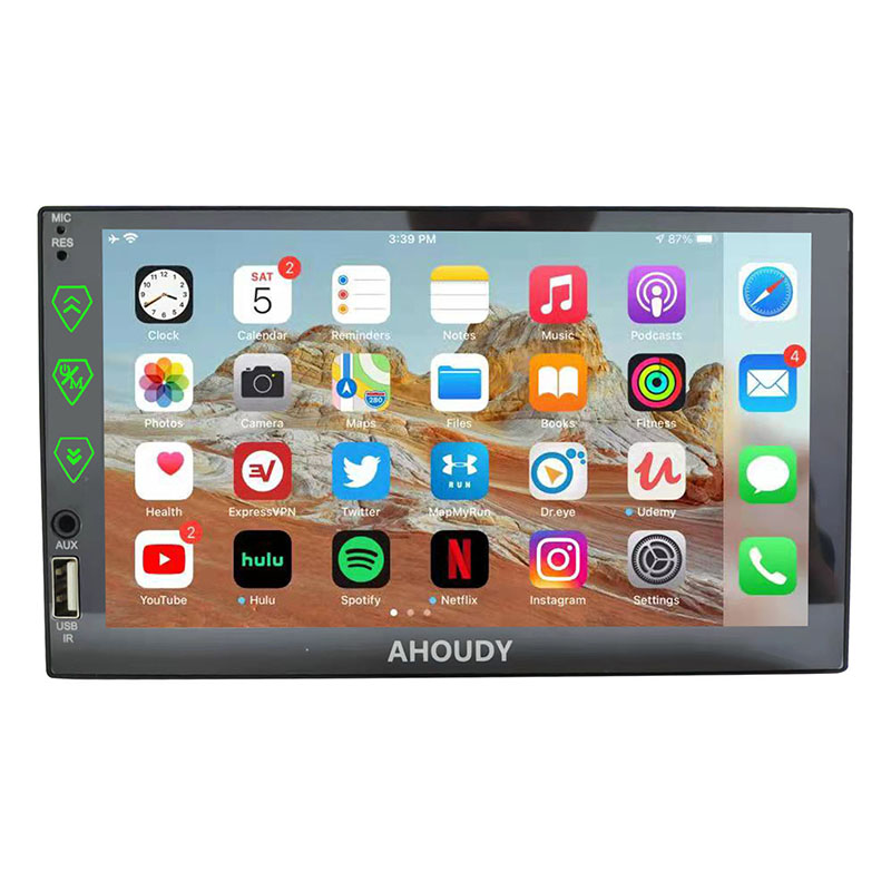 AHOUDY Car Video Stereo with Apple Carplay & Android Auto 7 Inch Full Touch HD Screen Cars Radio Mirror Link Rear Camera AM FM Car Audio Receiver-image-746323449