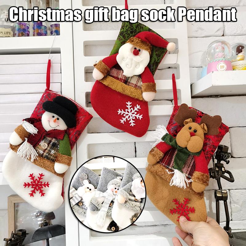 

Christmas Decorations Lovely Sock Gift Bag Multipurpose Xmas Tree Hanging Ornament For Home Living Room Bedroom Decoration Pendant