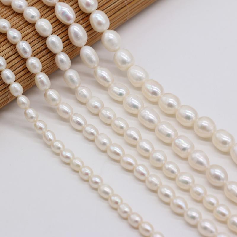 

Other Natural Freshwater Pearl Bead Rice Shape Loose Beaded For Jewelry Making DIY Earring Bracelet Necklace Accessories