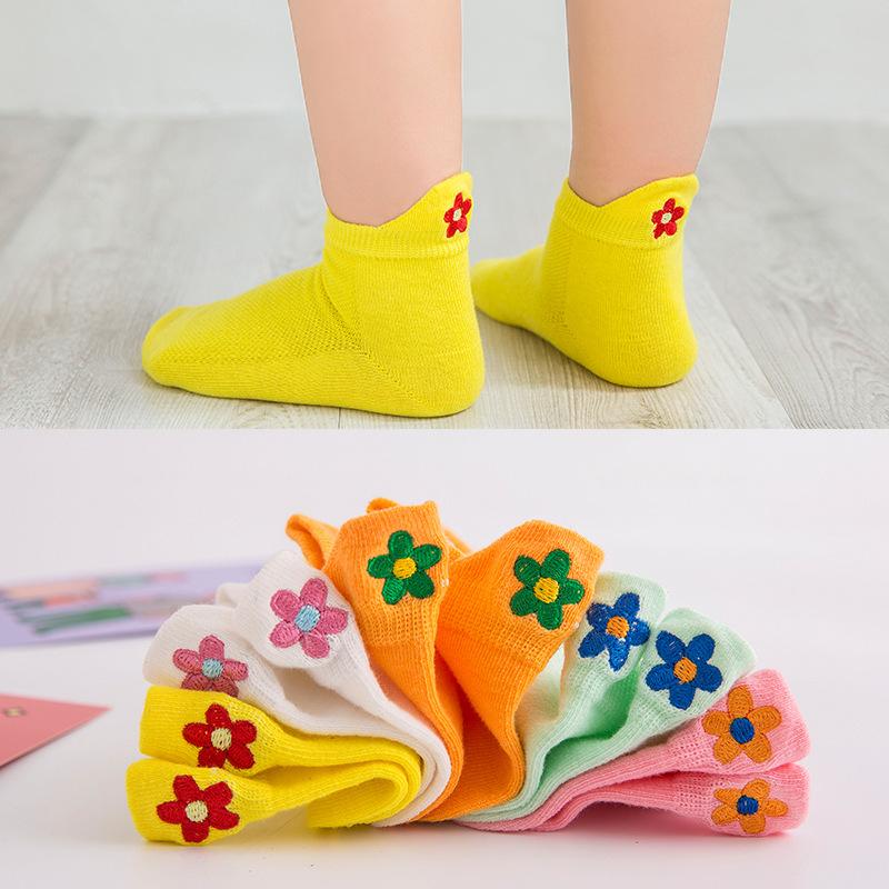 

Women's Shapers Spring And Summer Mesh Children's Socks Small Flower Embroidered Men Women Children Sports Thin Breathable Combing Boat Sock, Embroidered daisy children s socks