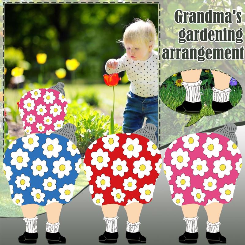 

Garden Decorations Old Lady Bent Over Gardening Yard Art Decoration For Original Crafts From Plastic Cottage Decor