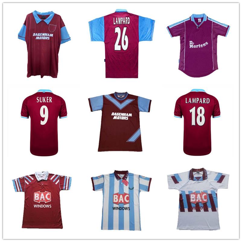 

(With VAT) 1991 1992 West Centenary Retro soccer jersey Cole DI CANIO Lampard Dicks 80 82 91 92 93 95 97 99 00 camiseta Home Ham Vintage football shirt