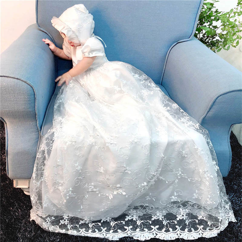 Chicas para niñas Boutique Boutique vestido de bautismo blanco algodón bordado encaje alargar el vestido de bautizo con sombrero de volantes Vestidos de cumpleaños infantil 1027 Chicas para niñas Boutique Boutique vestido de bautismo blanco algodón bordado encaje alargar el vestido de bautizo con sombrero de volantes Vestidos de cumpleaños infantil 1027