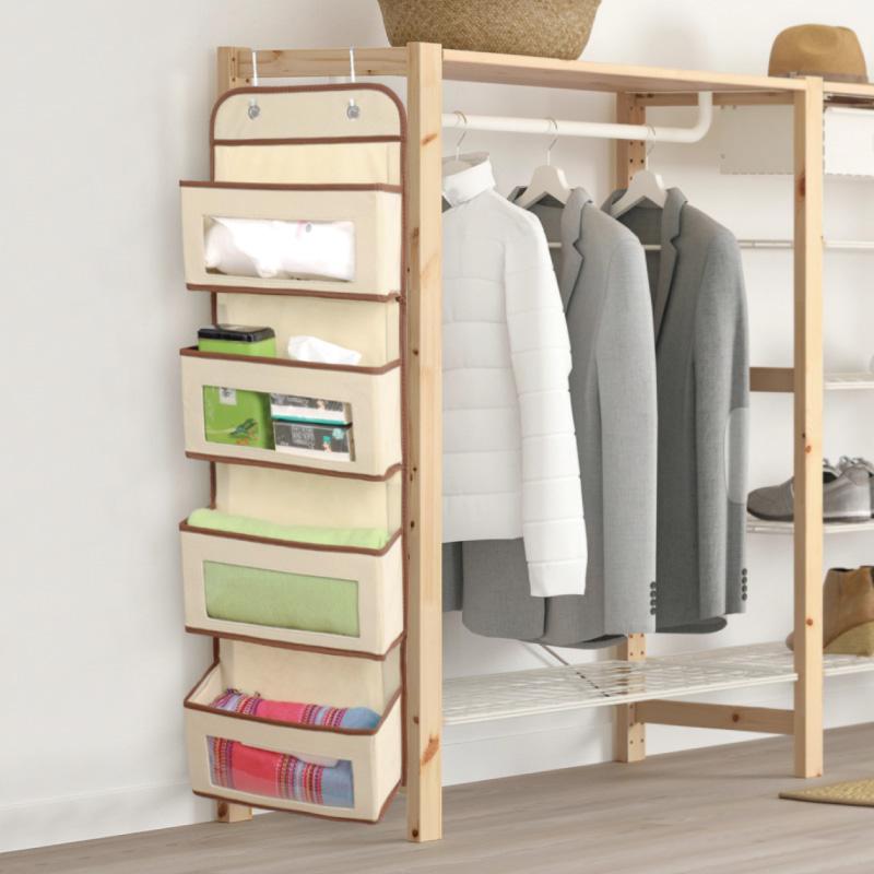 

Storage Boxes & Bins Hanging Handbag Organizer For Wardrobe Closet Transparent Door Wall Clear Sundry Room Bedroom Bathroom Gray Hanger Pouc, Printing32x11x98cm