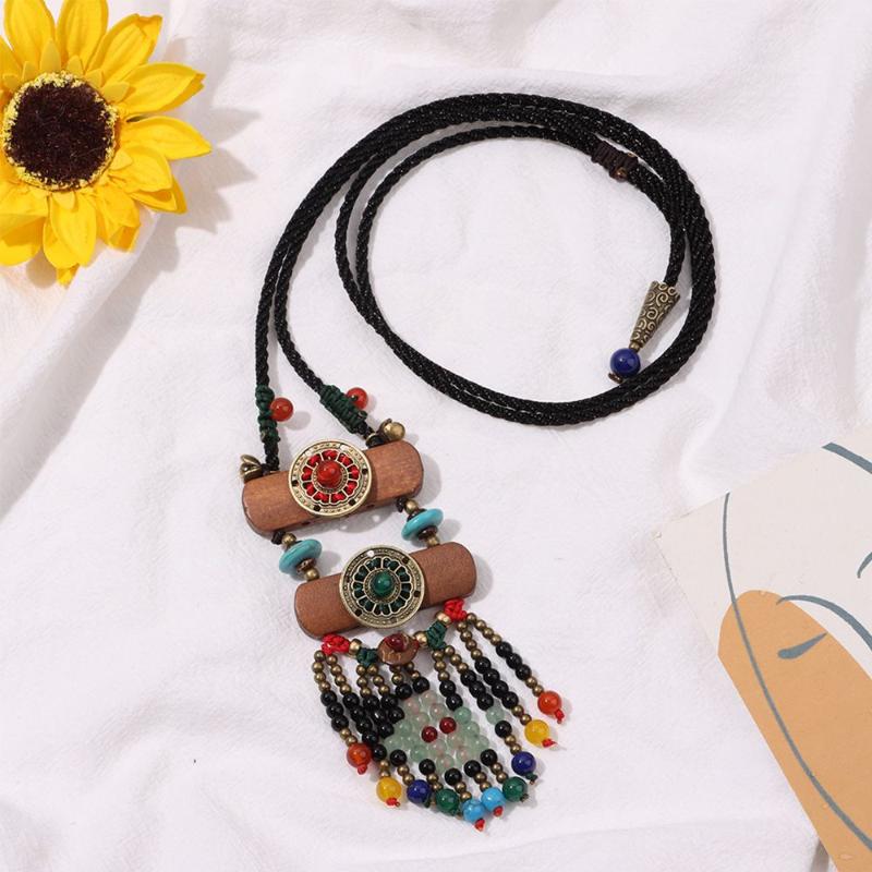 

Chains Anniversary Jewelry Stone Long Gifts Creative Retro Necklace Ethnic Style