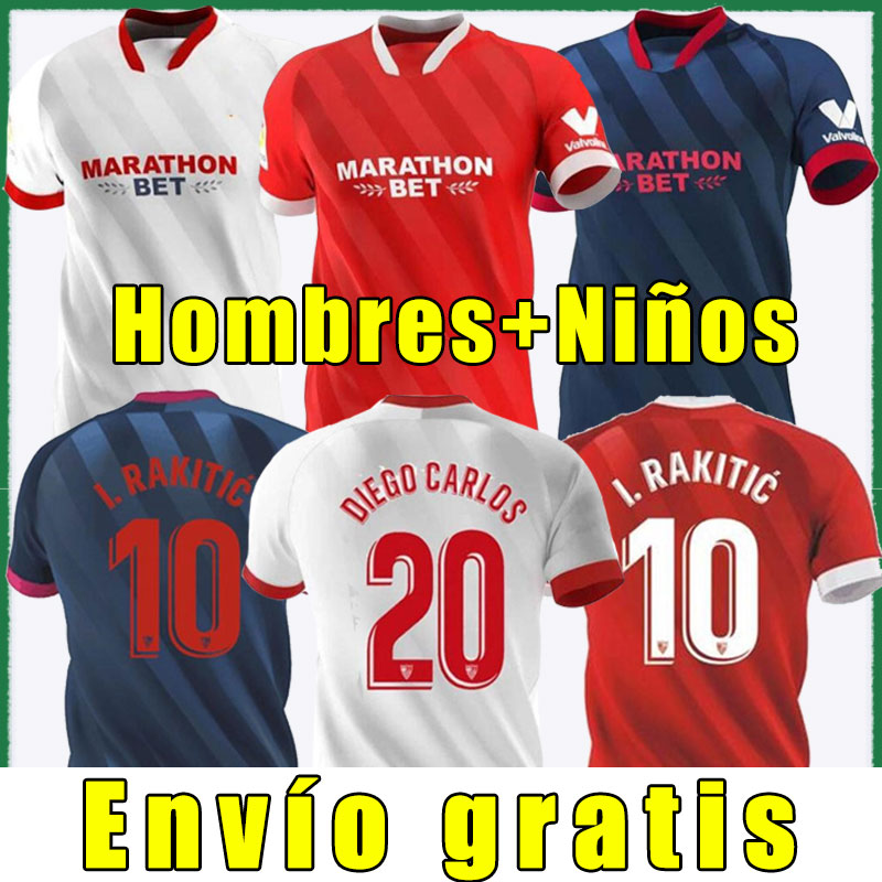 

Sevilla FC soccer jersey 20 21 PAPU GOMEZ I.RAKITIC L.OCAMPOS DE JONG J.NAVAS SUSO MUNIR Y.EN-NESYRI 2021 Men+Kids Kits football shirts uniforms thailand, Home