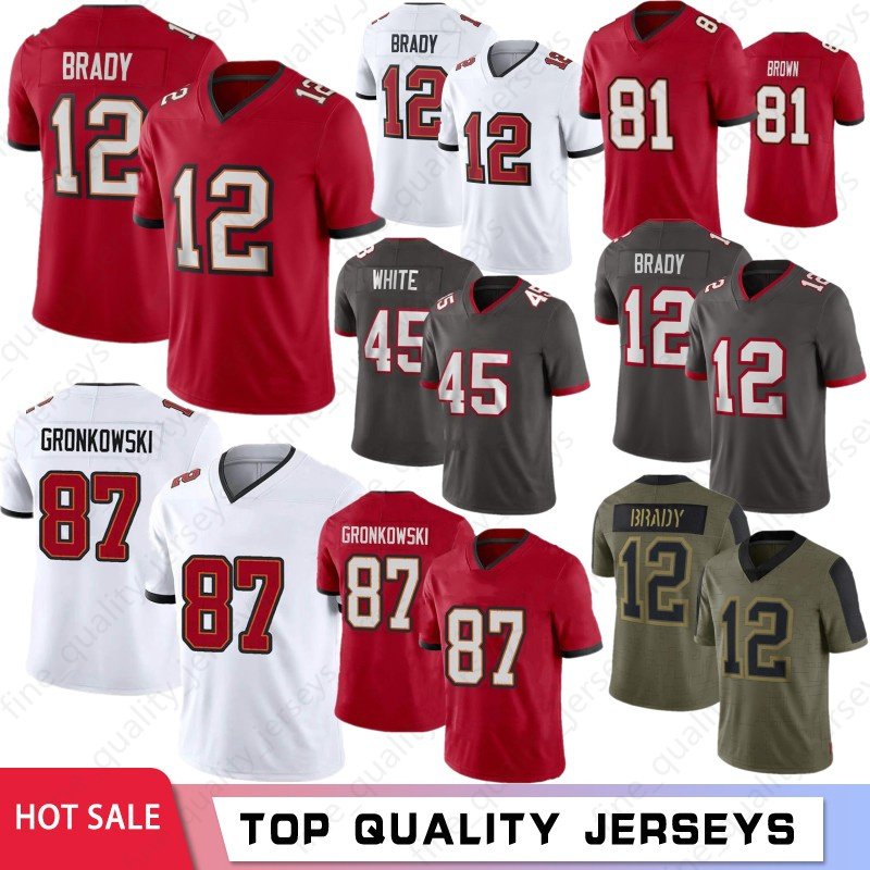 

12 Tom Brady 87 Rob Gronkowski Men Football Jerseys Chris Godwin Mike Evans 45 Devin White Antonio 81 Brown 2021 New Season Man Jersey 2022 Latest S-XXXL, Men haidao