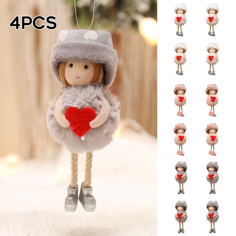 

Christmas Decorations Handmade Fairy Angel Dolls Lightweight Hanging Ornament Valentine's Day Gift 4pcs TA