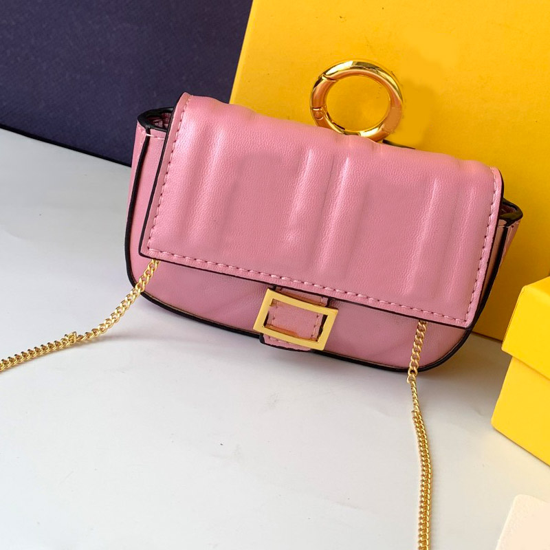 

Mini Baguette Bag Flap Chain Shoulder Crossbody Bags FF Purse Magnetic Buckle Closure Small Women Coin Wallet Pocket Change