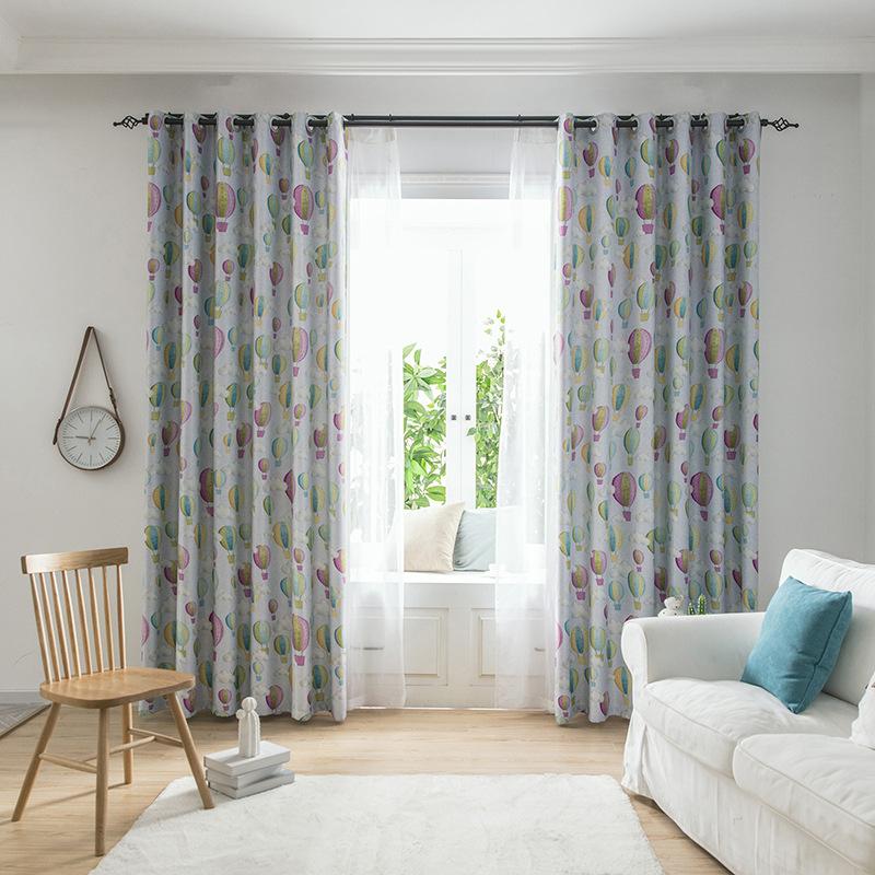 

Curtain & Drapes Balloon Print Curtains For Children's Bedroom Hand Drawn Sketches Clouds And Air Playroom Window Treatment