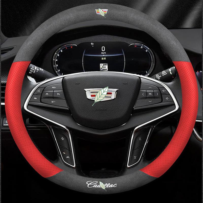

Steering Wheel Covers 2021 Leather Car Cover Non-slip For XT5 CT5 CT4 XT4 XTS CT6 ELR ATS SRX SLS STS CTS Lyriq 2022