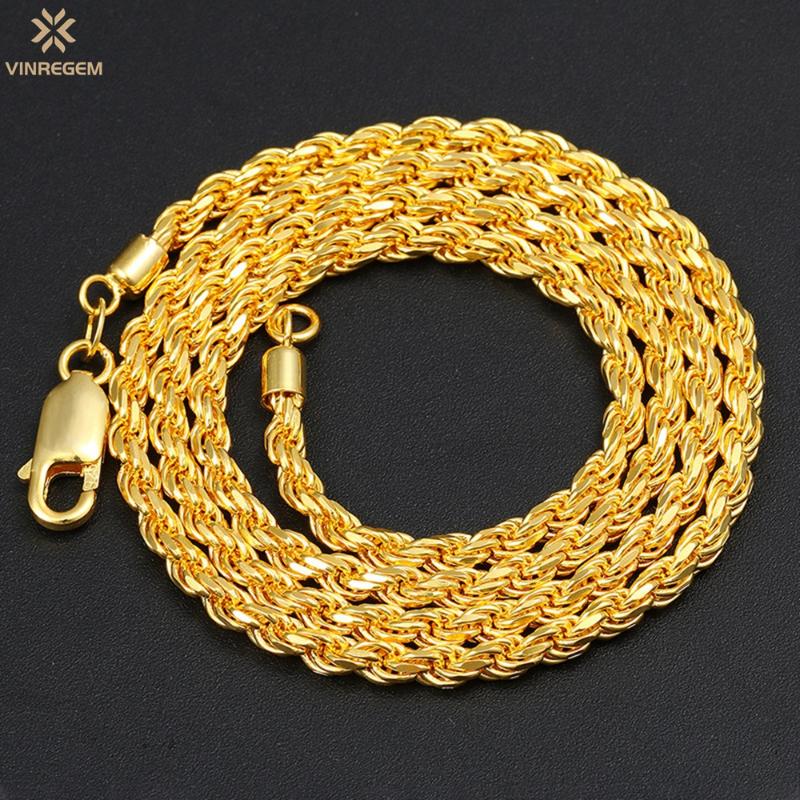

Chains Vinregem Hip Hop Rock 100% 925 Sterling Silver 3 MM Blank Color Personality Punk Style Chain Necklace Fine Jewelry Wholesale