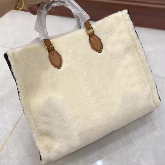 

top Teddy Onthego Wool Handbag Monogram Totes Large Capacity Women Shopping Bag Mom Winter Laptop Bags with High Quality, Letters