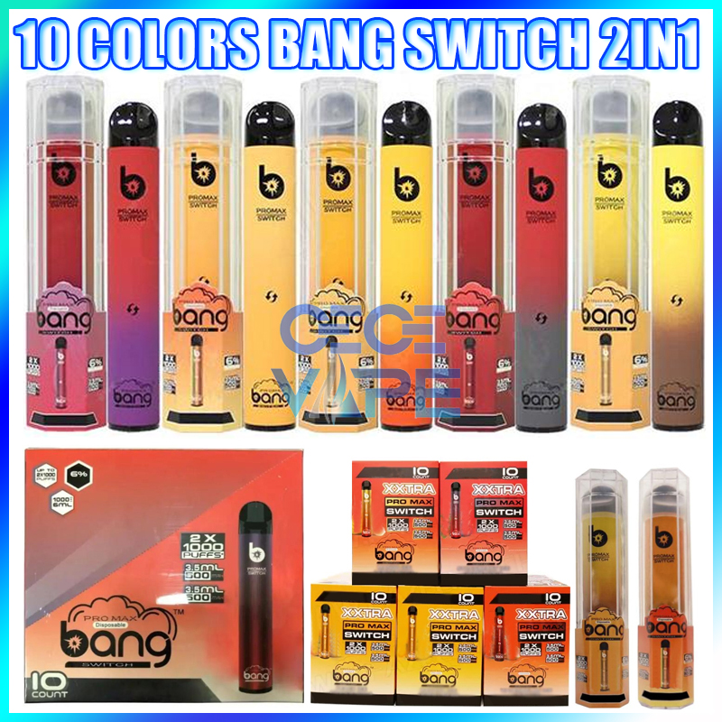 

Bang Pro Max Switch Disposable Vape Pen 2 IN 1 E Cigarette Device 7ml Pods 2000 Puffs XXtra Duo Vapor Kit VS Ghost Dazzle King