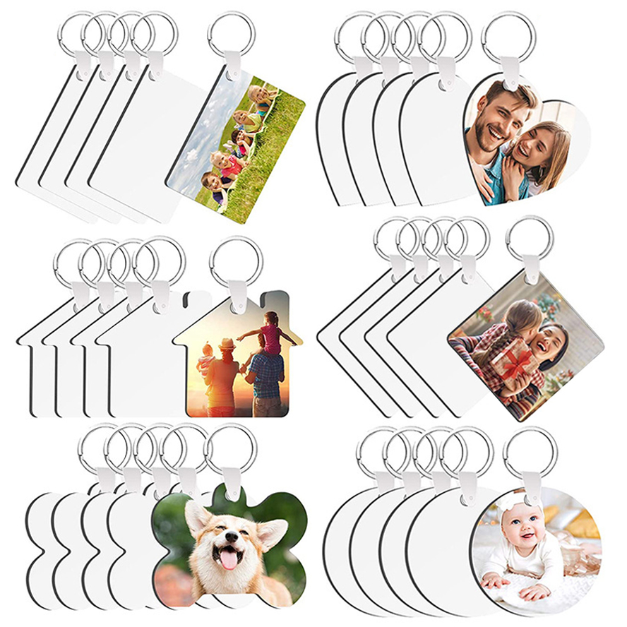 

Blank keychain thermal transfer sublimation Personality key chain Favor girls boys Ornament wooden keychains MDF thermal-transfer double-sided printing