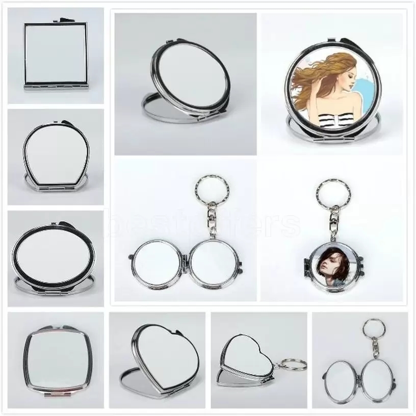 

Blank sublimation mirror heat transfer printing makeup mirrors dye sublimation cosmetic mirror for new year birthday gifts fy4475