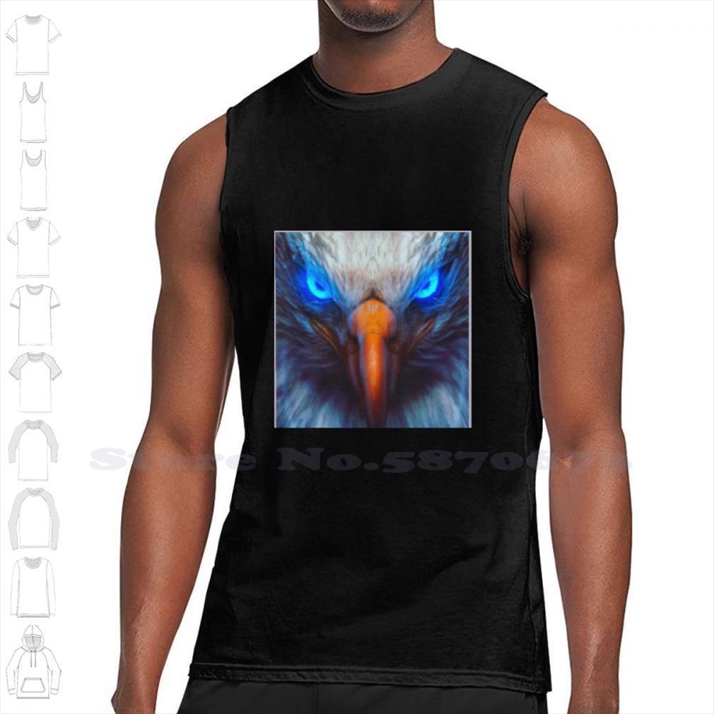 

beautiful ..intense look summer funny tank sleeveless vest for men women blue eyes intense, White;black