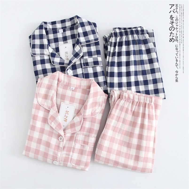 

Spring Fall Autumn Winter Clothing Sets For Boys Girls 2-Piece Coat Style Cotton Pajama Plaid Homewear Loungewear 211109, Pink