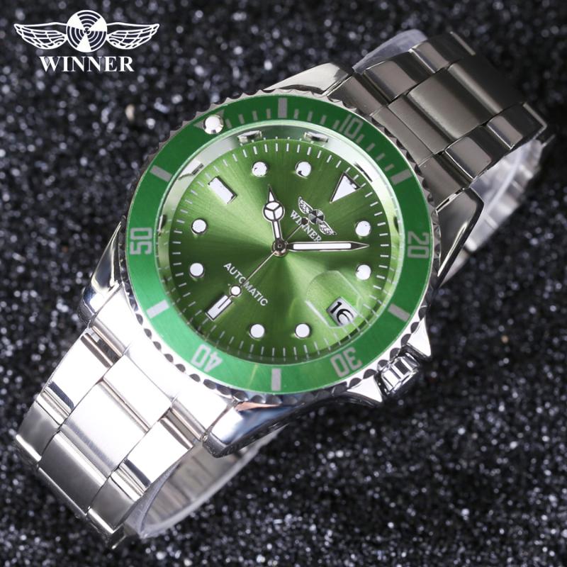 

Winner Men Watches Top Military Wristwatches Full Steel Sports Automatic Watch Relogio Masculin 2021, Slivery;brown