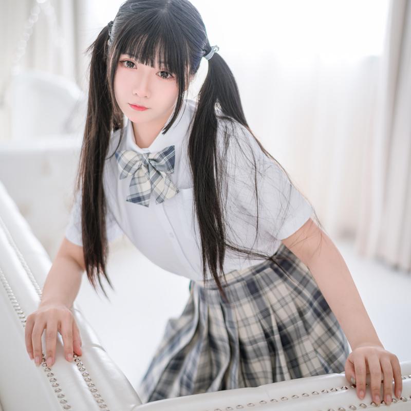 

Bras Sets School Girl Uniform Pleated Skirts Japanese High Waist A-Line Plaid Skirt Sexy JK Uniforms For Woman Full Set, 70009