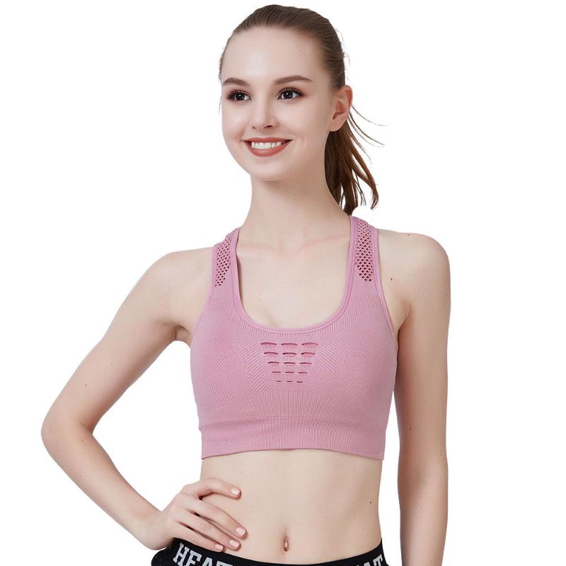 

Gym Clothing BOKAMODA Women Sports Bras Three Floors Mesh Sexy Yoga Tank Tops Comfortable Shockproof Vest Hollow Out Breathable Bra Top, Black