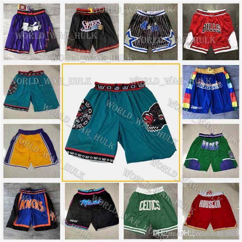 

ja morant Throwback Basketball Shorts just don Wade Hardaway Iverson Carter pockets mitchell ness Pantalones de baloncesto Pants, Black;red