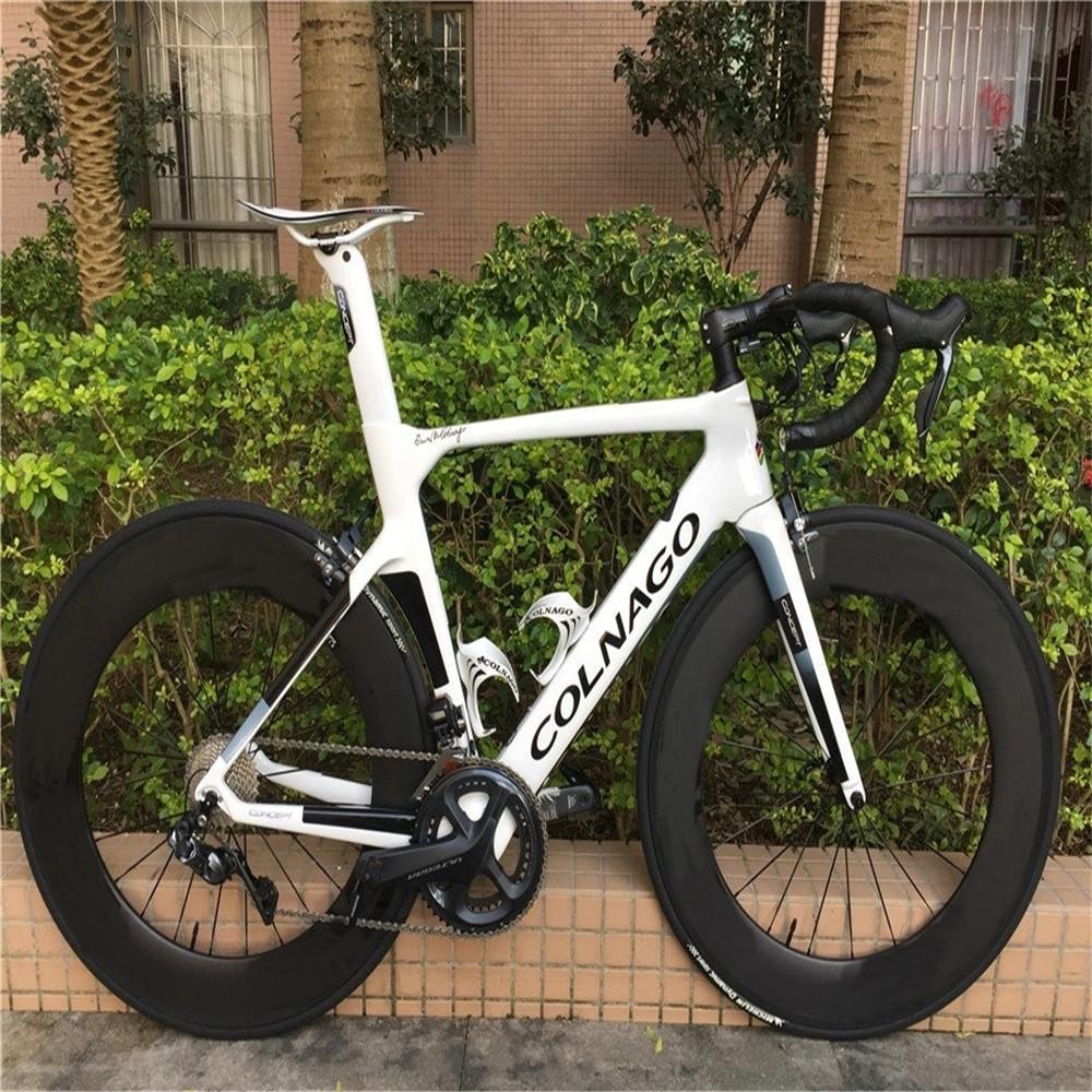 White Colnago CONCEPT Carbon Complete Road Bike bicycle With R7010 R8010 Groupset 88MM BOB CARBON WHEELSET-image-730507241