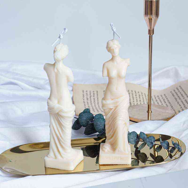 

BT0010 BEAUTY 50% half Novelty Soy Wax Greek Venus Goddess Portrait Woman Naked Art Plus Size Torso Candle Mold H1222