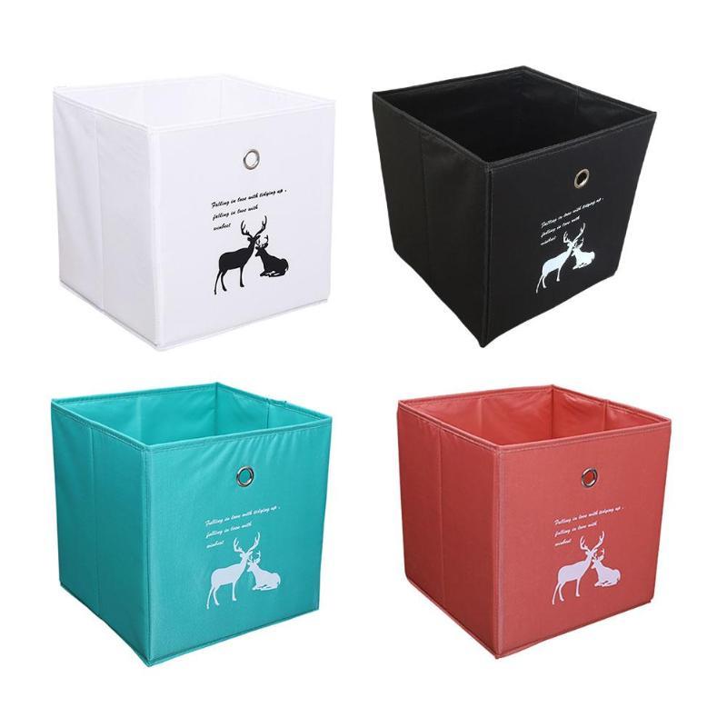 

Storage Boxes & Bins Printed Oxford Cloth Folding Box Washable Home Clothing Toy, Black