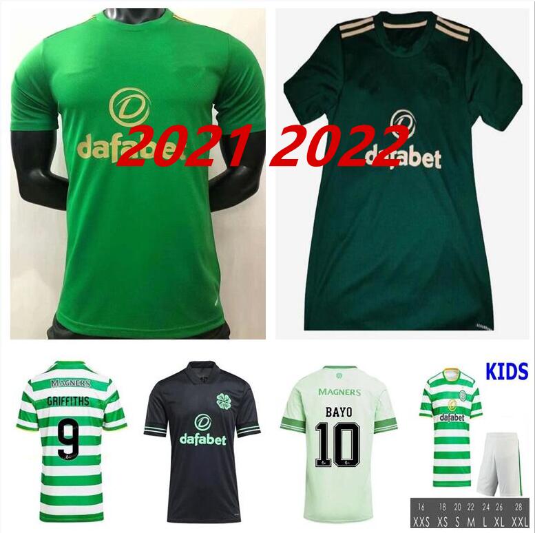 

2021 2022 Celtic fc Soccer Jerseys MCGREGOR GRIFFITHS 21 22 Klimala FORREST BROWN CHRISTIE EDOUARD BAYO Home Men kids Football Shirts, Black;yellow