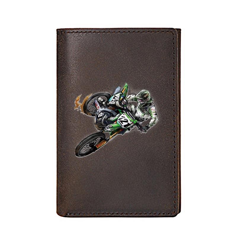 

Wallets High Quality Men Wallet Genuine Leather Motorcycle Riding Printing Card Holders Women Slim Mini Short Purse, Red;black