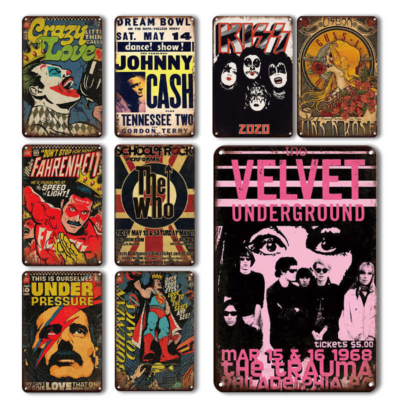 

Pop Rock Music Character posters Metal Wall Decor Vintage Home Bar Personalized Cool Ornamentation Retro Metal Decorative Plate