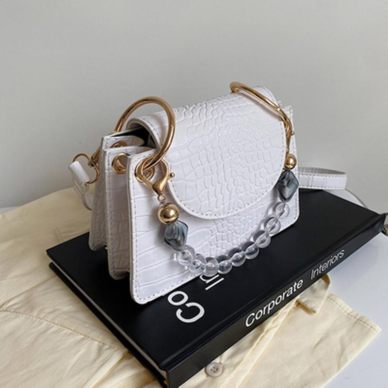 

Crocodile Pattern Bag Female Summer 2021 Trendy Fashion High-end Messenger Net Red Portable Small Square Shoulder Bags, Black