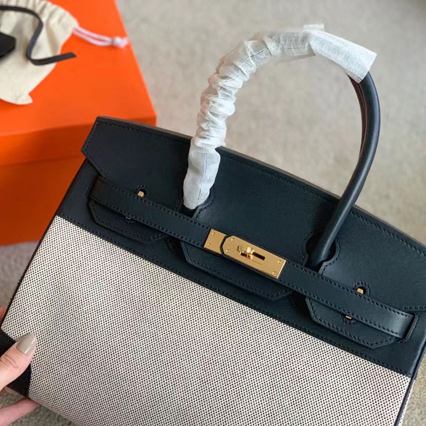 

5A+ Brikin tote bag Women Luxurys Designers Bags 2021 Canvas purse TOGO leather wallet brand luxury handbags with original box fashion classic clutch DS factory sale, Black