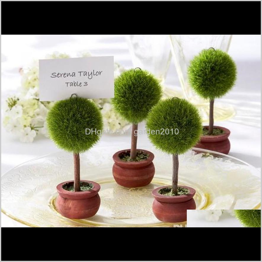 

Party Wholesale Round Shaped Green Topiary Tree Po And Place Card Holder Wedding Favor Table Decoration Wen4481 Lje7C X1Ens