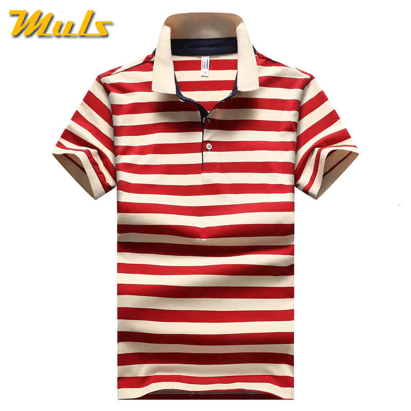 

Men's Polos Summer Mens Polo Shirt Classic Striped Cotton Short Male Men Tees Breathable Quick Dry Plus Size 4xl Red Muls Brand WM8M, Green