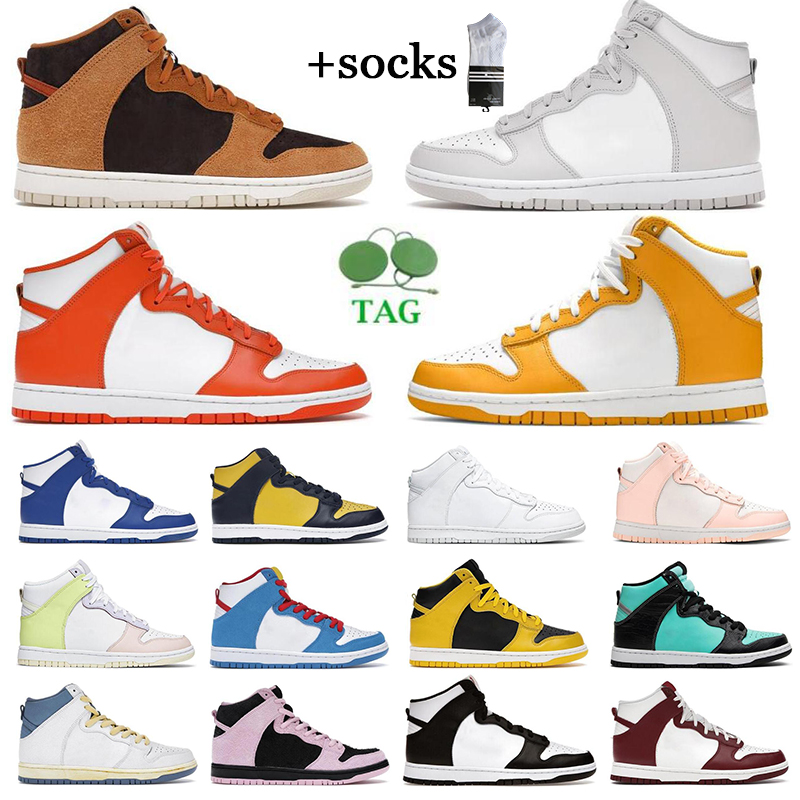 

men women high top casual shoes Panda Game Royal Dark Sulfur Russet Crimson Tint Lemon Twist Lost at Championship Navy trainers skateboard mens sneakers size 5.5-11, 16