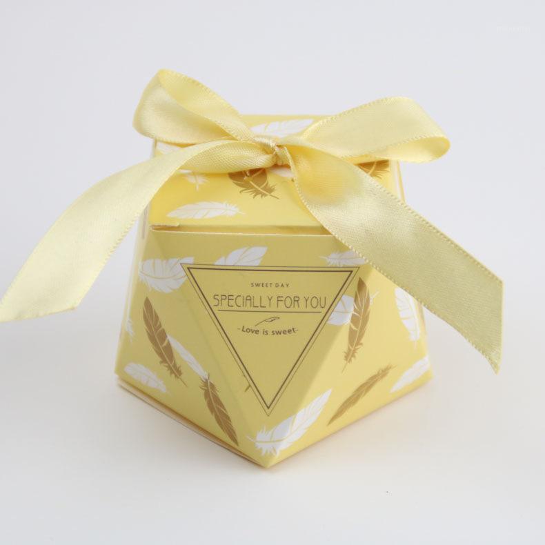 

Gift Wrap 50pcs Kado Box Octagonal Exquisite Paper Wedding Bowknot European Creative Personality Candy Wholesale