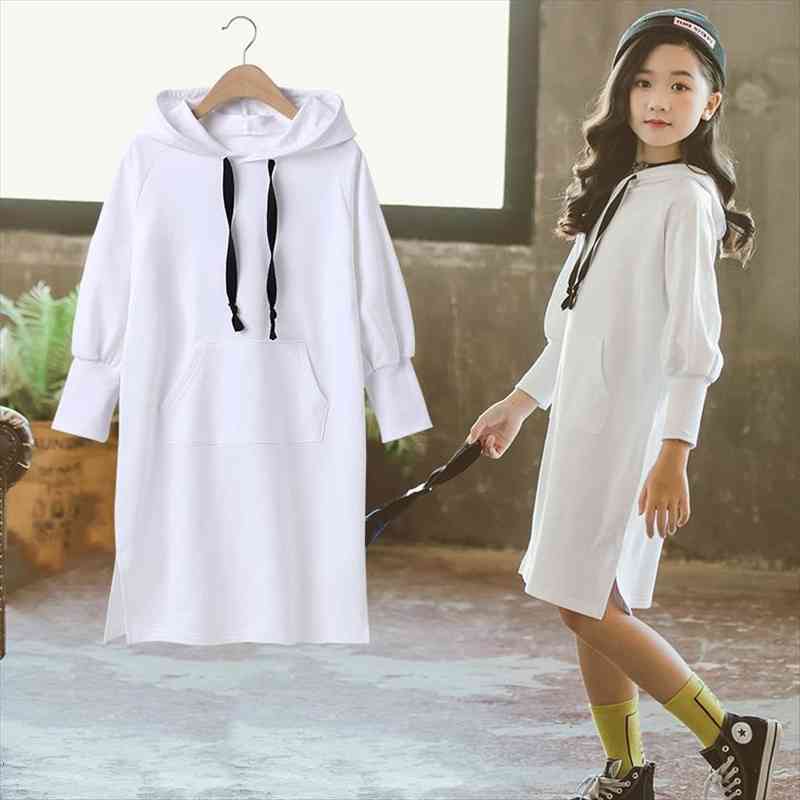 

Girls Autumn Winter Plus Girl Dresses Hooded Sweatershirt Long Baby Bottom Casual Teenager Kids Princess Dress 6 7 8 9, Red;yellow