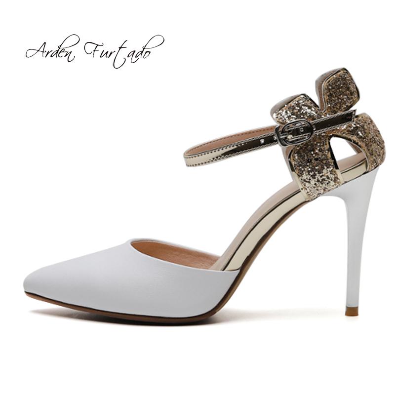 

Summer High Heels Stilettos Pointed Toe White Wedding Shoes Sexy Sequined Cloth Glitter Sandals, Black