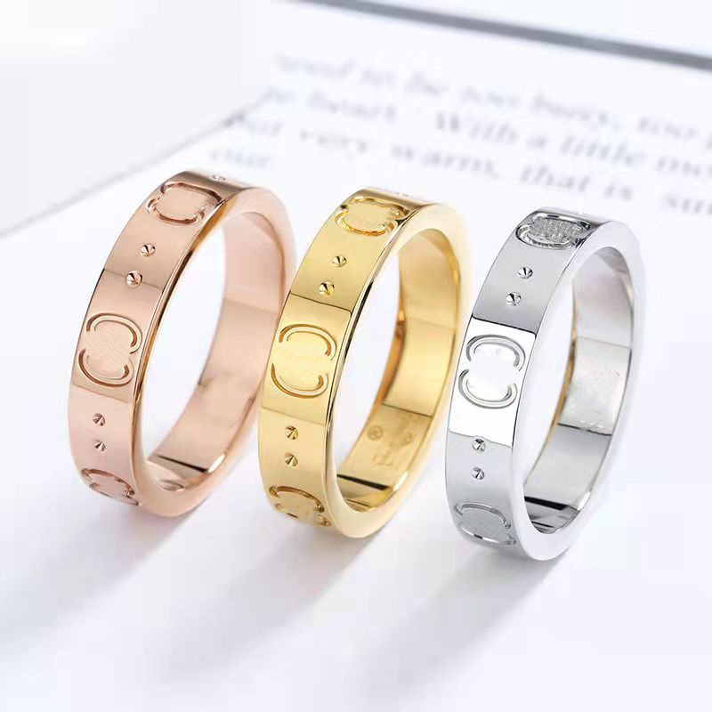 

Luxury Designers ring men's and women's rings classic style fashion loversrings suitable for gifts birthday gift parties high quality simple and beautiful