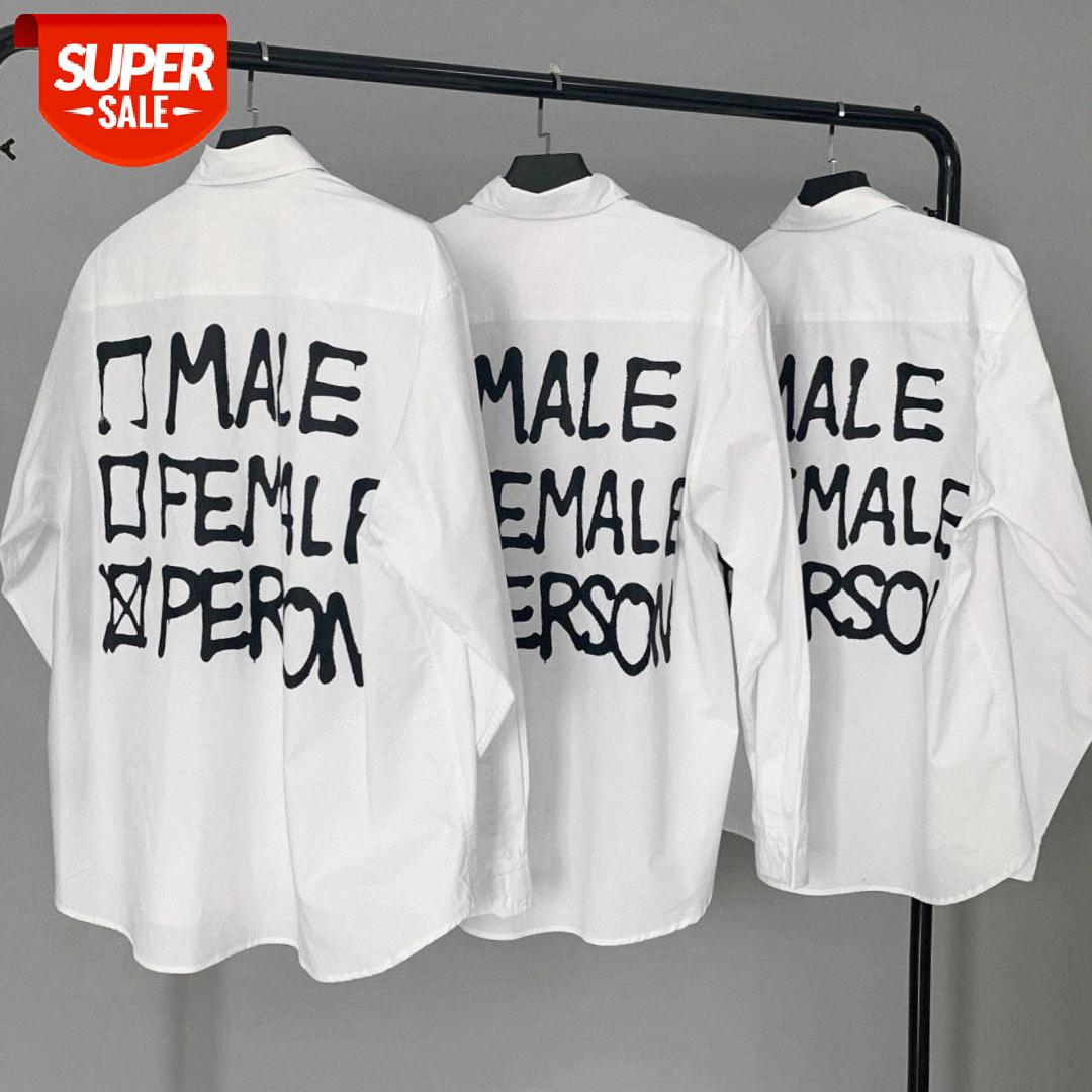 

INS street NEW VTM VETEMENTS casual hip-hop full of printed letters long-sleeved shirt for men and women #VY4Q, White;black