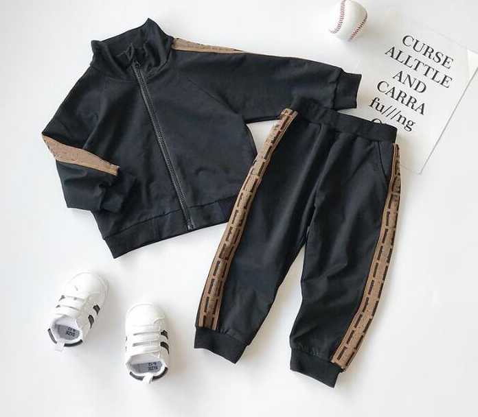 

Children Clothing Sets Garment Baby Boys Girls Zipper Hoodies Letter Football Baseball Tracksuit 2pcs Sport Suits Set(jacket Pant)kids Outfits Tracksuits Spring, Black