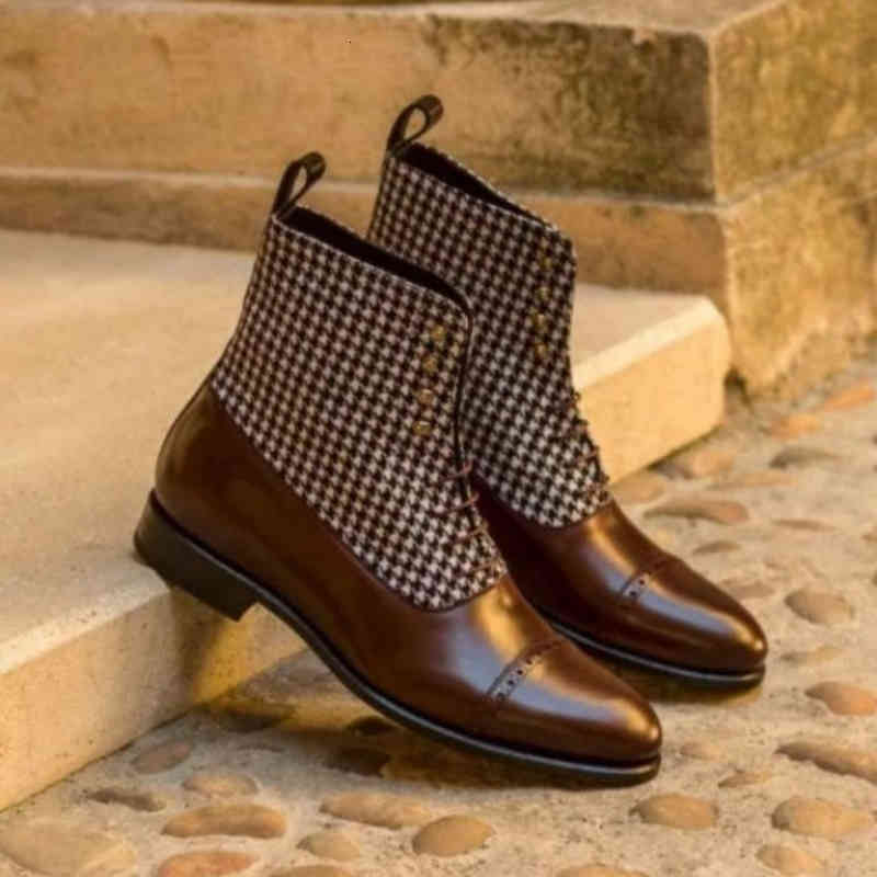 

dress shoes botas masculinas de cano alto com costura mil pÃ¡ssaros lattice, estilo retrÃ´ europeu e americano, botas formais ka557 ktbs, Black