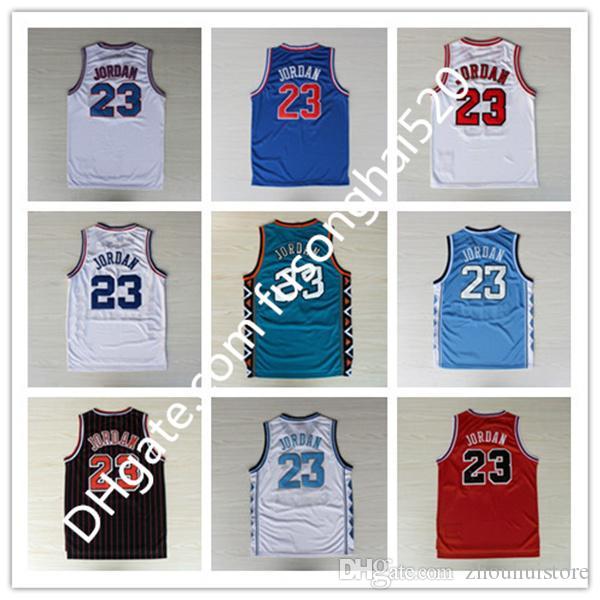 

Men 23 Basketball Jersey Red MI Space Jam LOONEY TOONES Michaels Squad Team 96 98 Shirts TUNESQUAD Throw back College North Carolina