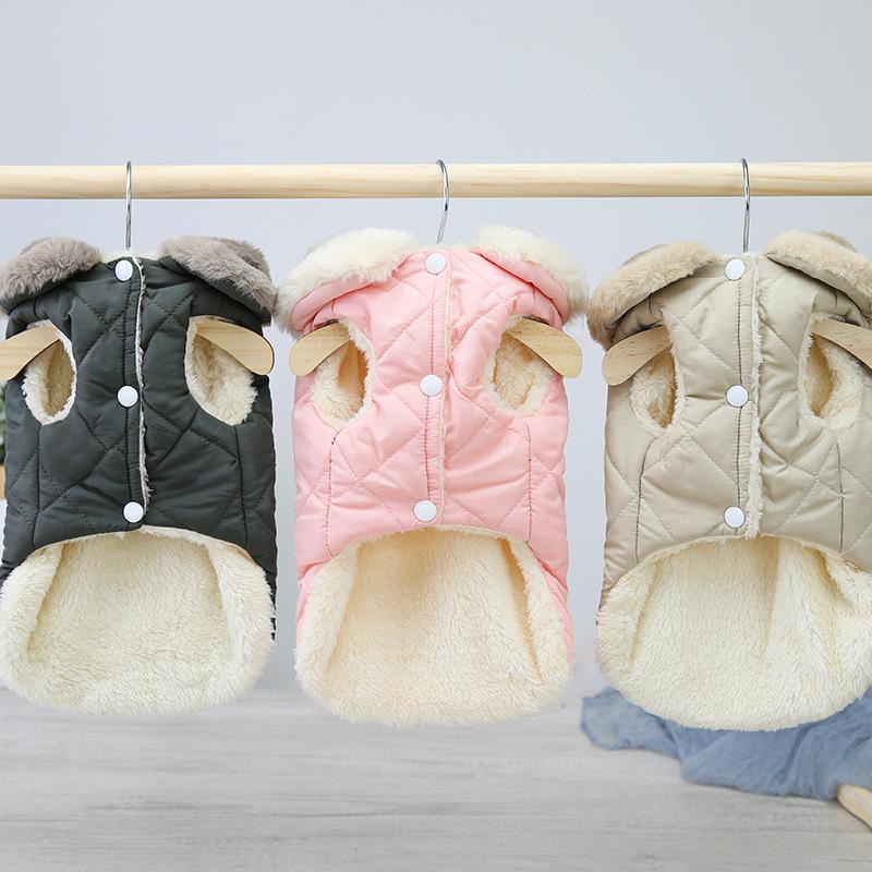 

Dog Apparel Winter Clothes For Dogs Furry Fur Plush Lining Padded Jackets Medium Large Warm Thick Fleece Pet Coat