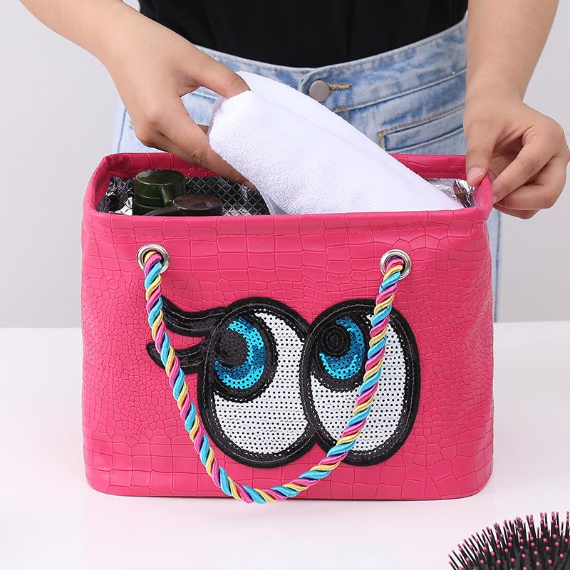 

Cosmetic Bags & Cases 2021 Fashion Women Bag Pu Leather Makeup Case Waterproof Travel Organizer Ladies Make Up Neceser Sac, Purple