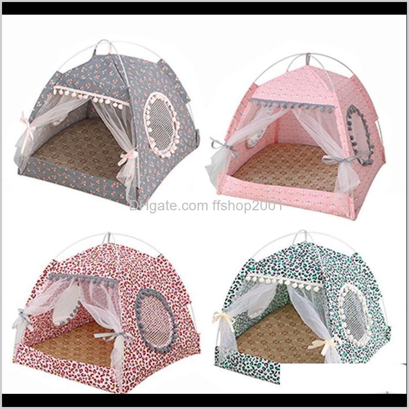 

Kennels Pens Supplies Home & Gardensummer With Cushion Cat Sleeping Detachable Cleaning Pet House Medium Small Dog Bed Portable Tent Kennel