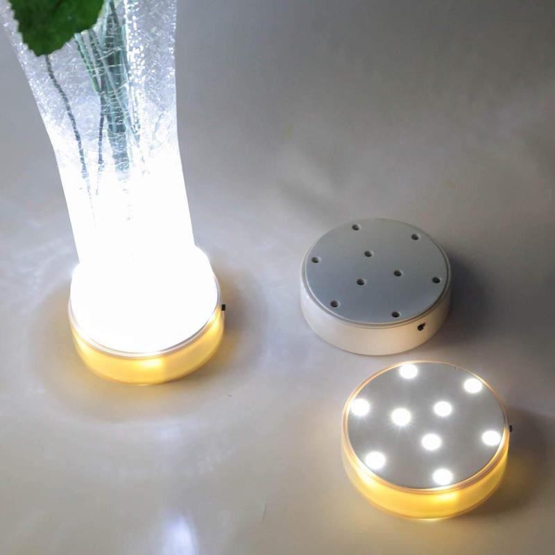 

Party Decoration 50 PCS/LOT 4inch Uplight Lamp Round LED Base Vase Light With 9 Super Bright Leds For Centerpiece Lighting