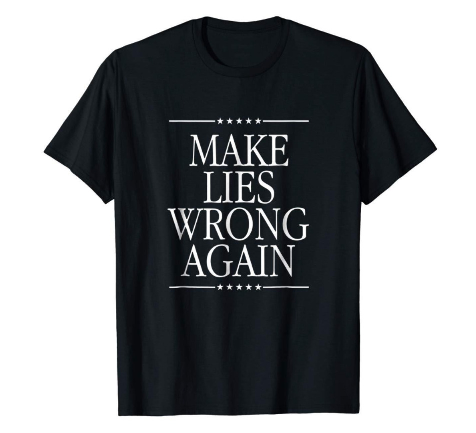 

R1 Make Lies Wrong Again Black T-Shirt S-3XL, White;black